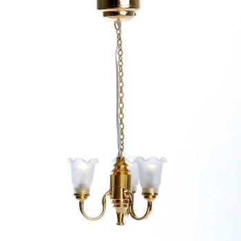 3-lamp LED battery chandelier, MiniLux