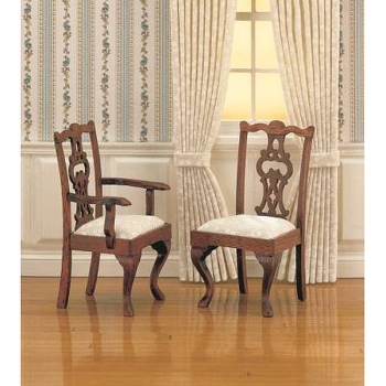 Chippendale upholstered chairs, 2 pieces