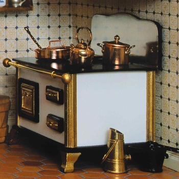 Coal-burning stove with genuine brass tongs