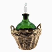 Grüne Ballonflasche mit Gäraufsatz, Unikate