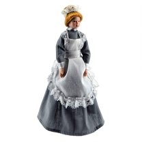Dienstmädchen im grauen Kleid