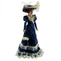 Viktoriansche Dame im blauen Kleid