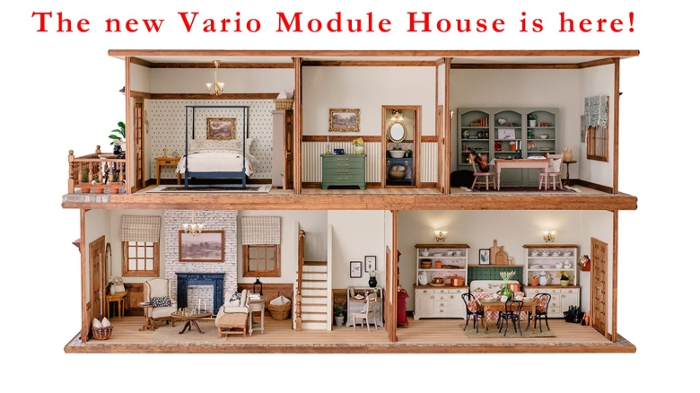 The new VARIO MODULE FLOOR can be built as a stand-alone house or as an additional floor to your Mini Mundus dollhouse.