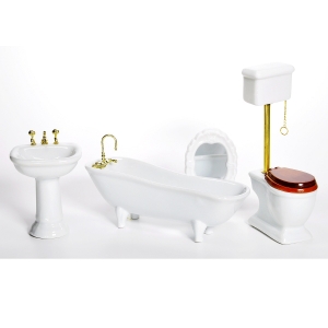 Bathroom, white, porcelain, high level toilet cistern