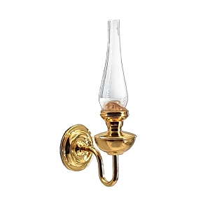 Petroleum Wandlampe, Messing