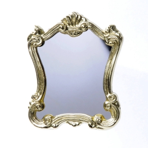 Large antique mirror, poly resin frame, gold lacquered