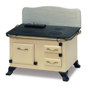 Coal-burning stove with genuine brass tongs