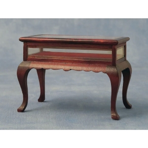 Showcase table, mahogany-colored