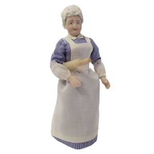 Cook in aproned dress