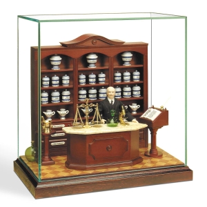 Historic pharmacy with glass cover
