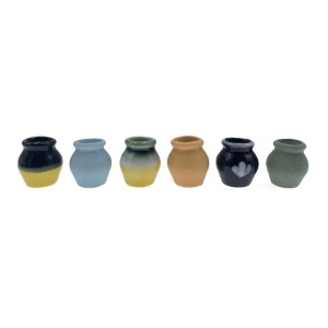 Round vases, 6 pcs