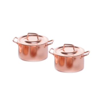 Cooking pot, copper plated, 2 pcs