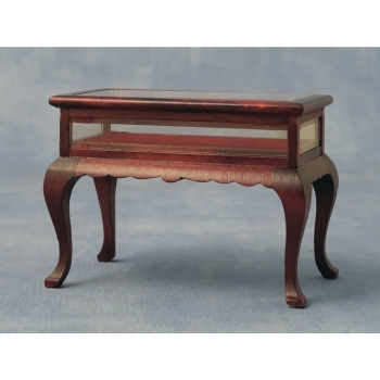 Showcase table, mahogany-colored