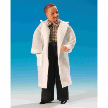 Salesman in a white coat