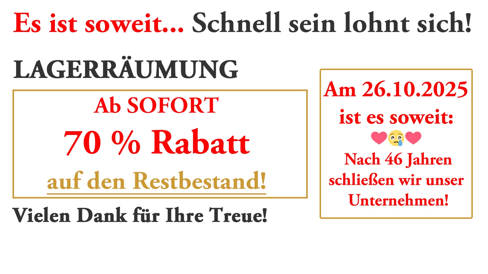 Nutzen Sie diese letzte Chance Ihren Traum zu verwirklichen!