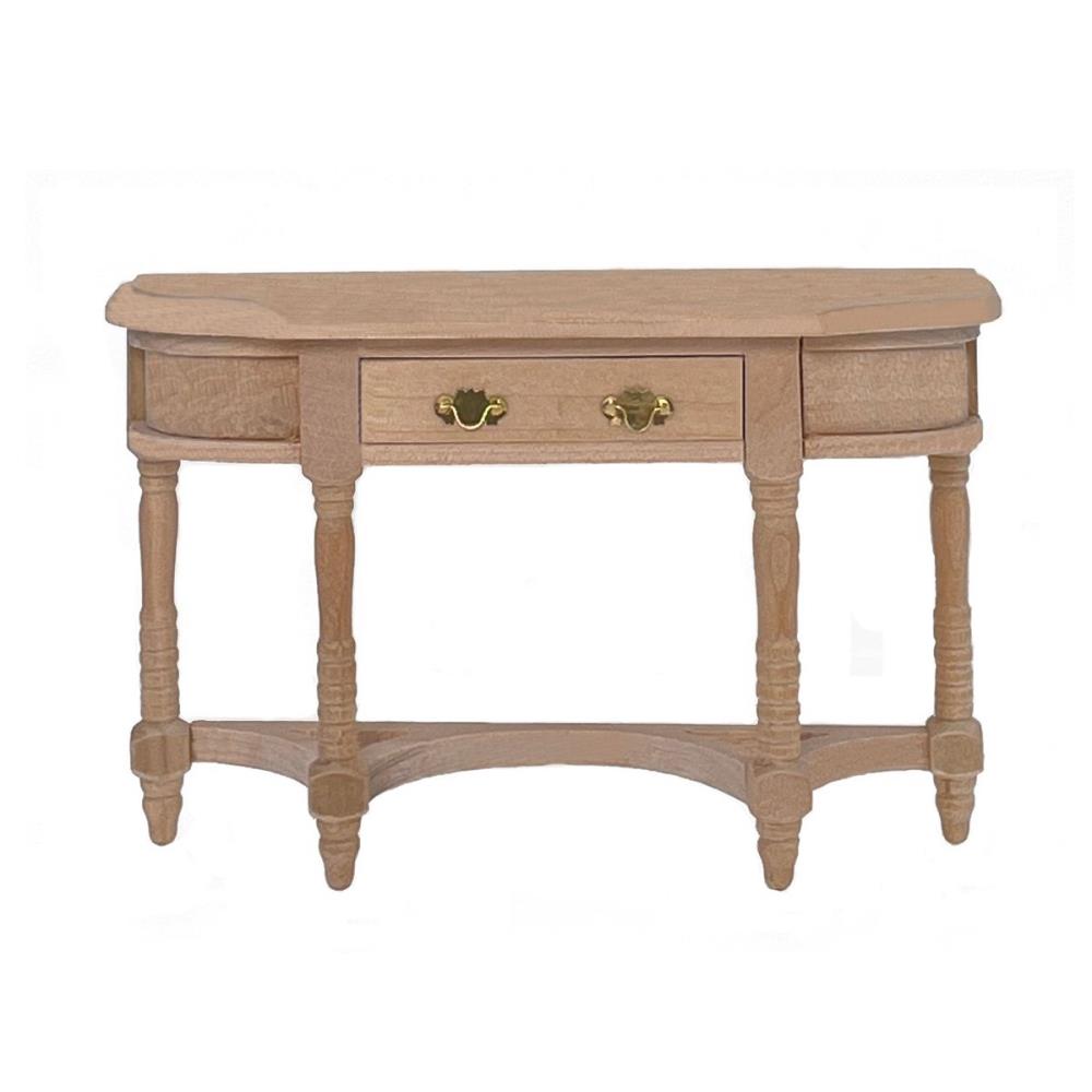 Semicircular Hall Table, Bare Wood Furniture