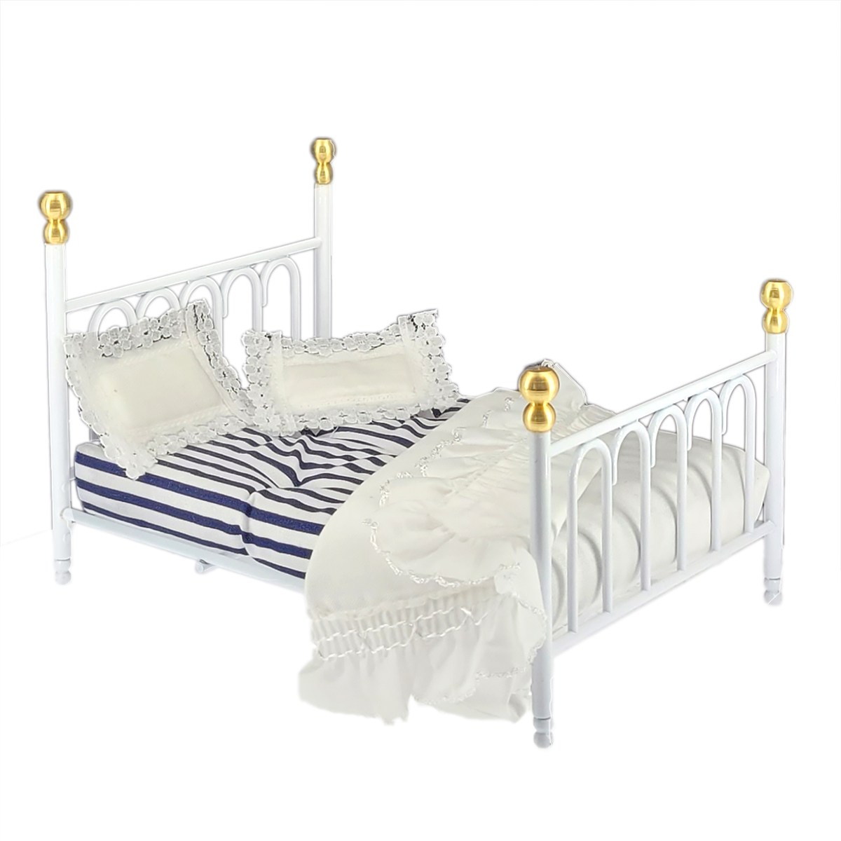 White 'Cast Iron' double bed-41325