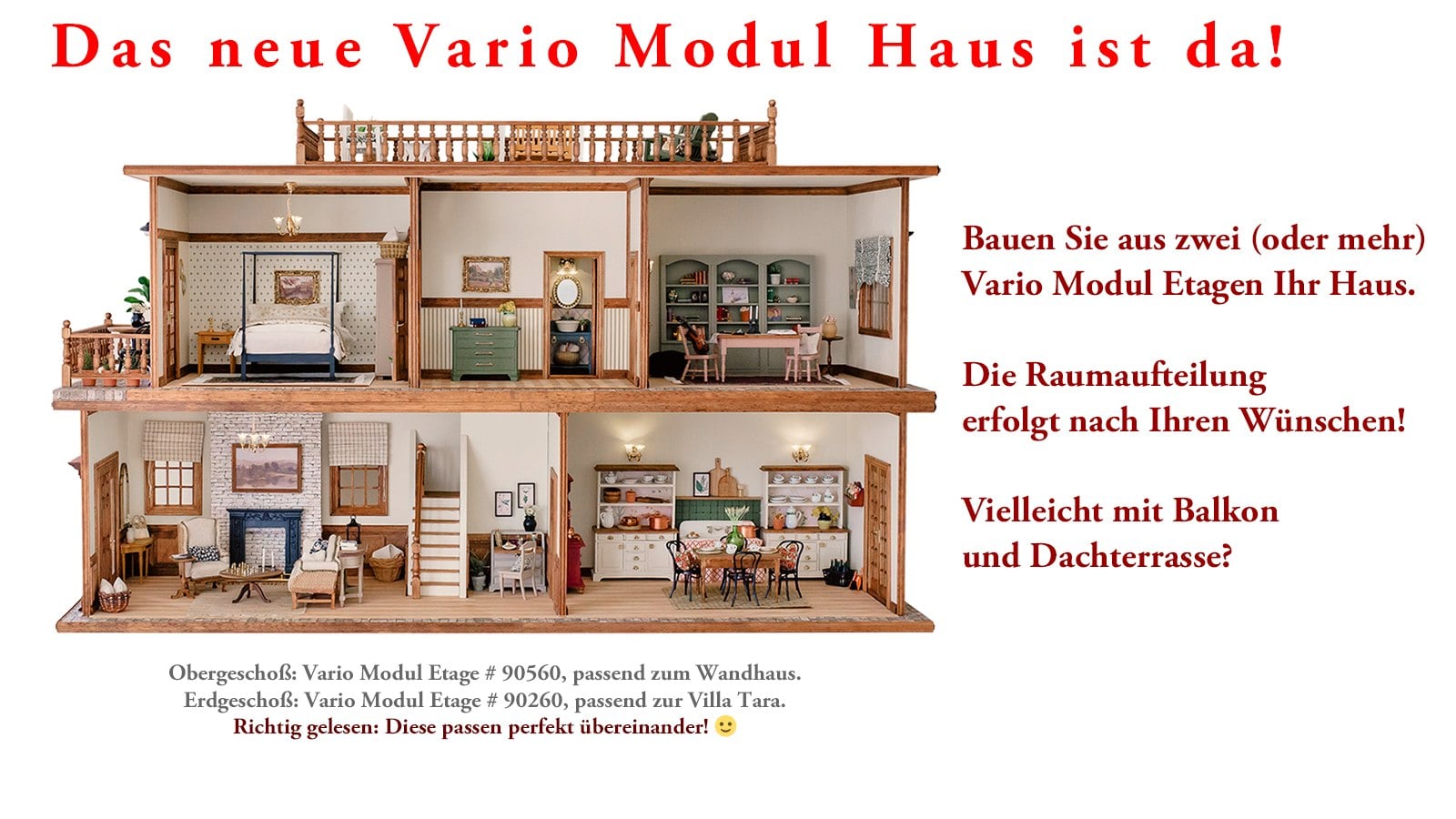 Das VARIO MODUL Konzept: Sie können die Raumaufteilung individuell gestalten und eine Vielzahl verschiedener Fenster und Türen einbauen :-)